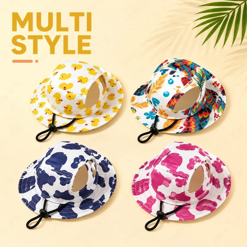 Adjustable Dog Hat Cute Print Cap