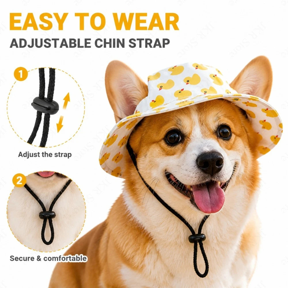 Adjustable Dog Hat Cute Print Cap